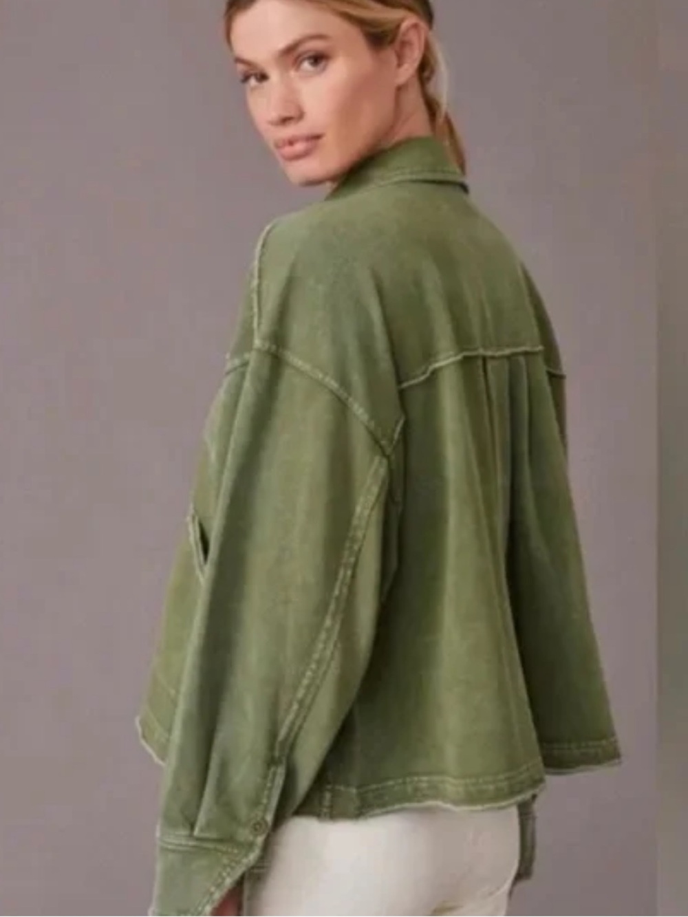 Anthropologie Daily Practice Olive Green Utility Jacket - Picture 9 of 9